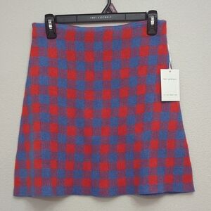 free Assembly Red and Blue Checkered Skirt Size 4-6 Small